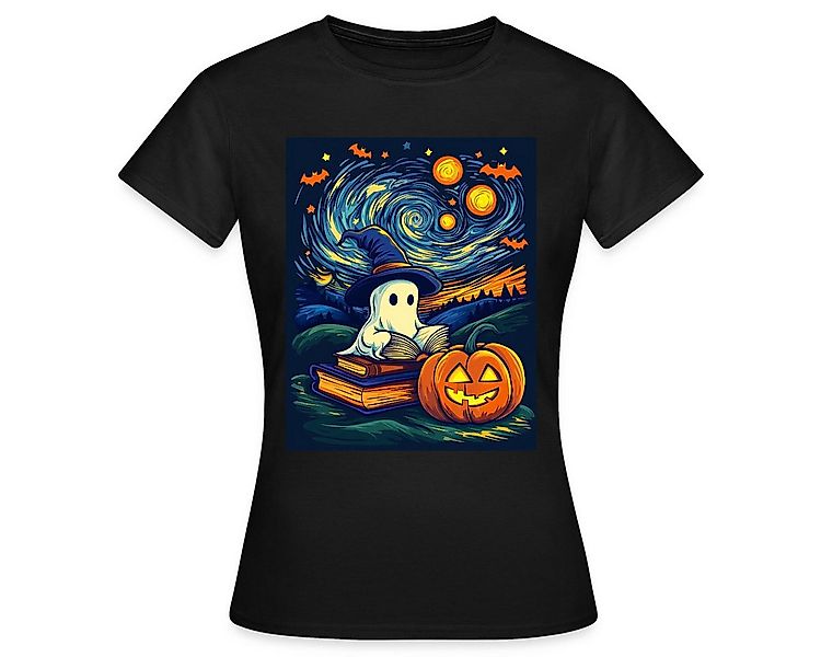 Spreadshirt T-Shirt Halloween Geist Sternennacht Frauen T-Shirt (1-tlg) günstig online kaufen