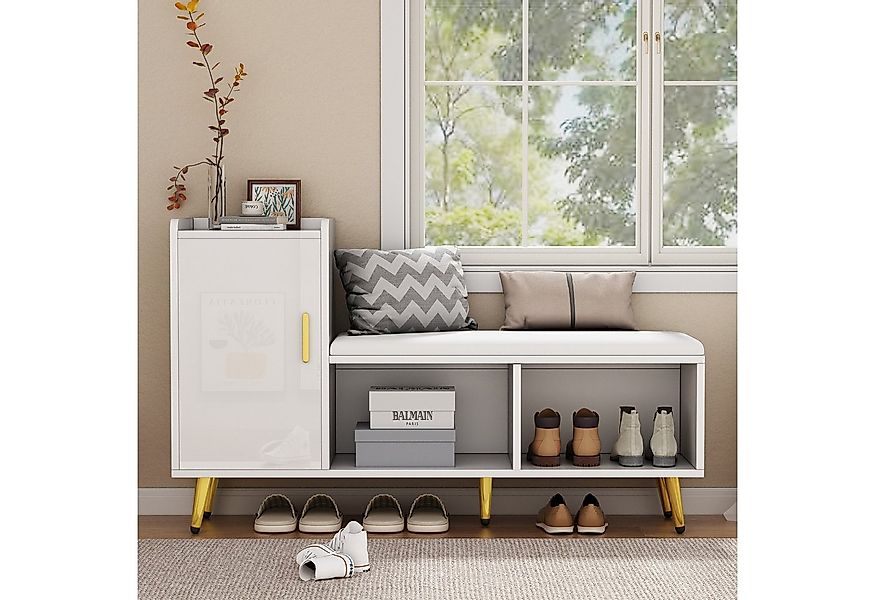 REDOM Schuhschrank Hochglanz Schuhschrank mit Sitzbank (Eingang Schuhschran günstig online kaufen