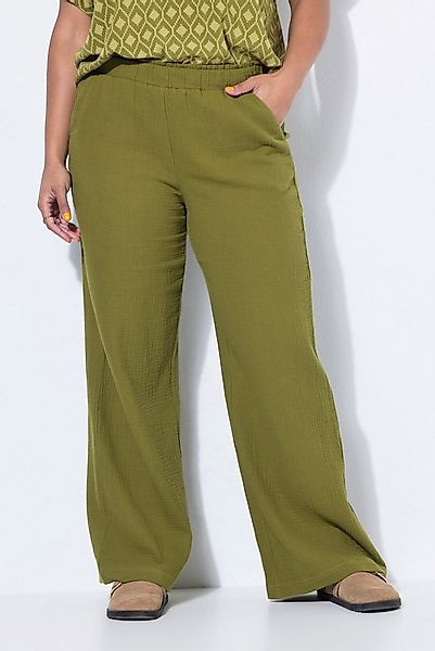 Studio Untold Schlupfhose Hose wide Legs Musselin Elastikbund günstig online kaufen