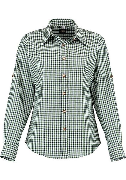 OS Trachten Trachtenbluse Grovo Langarmbluse mit Hirsch-Stickerei auf der B günstig online kaufen