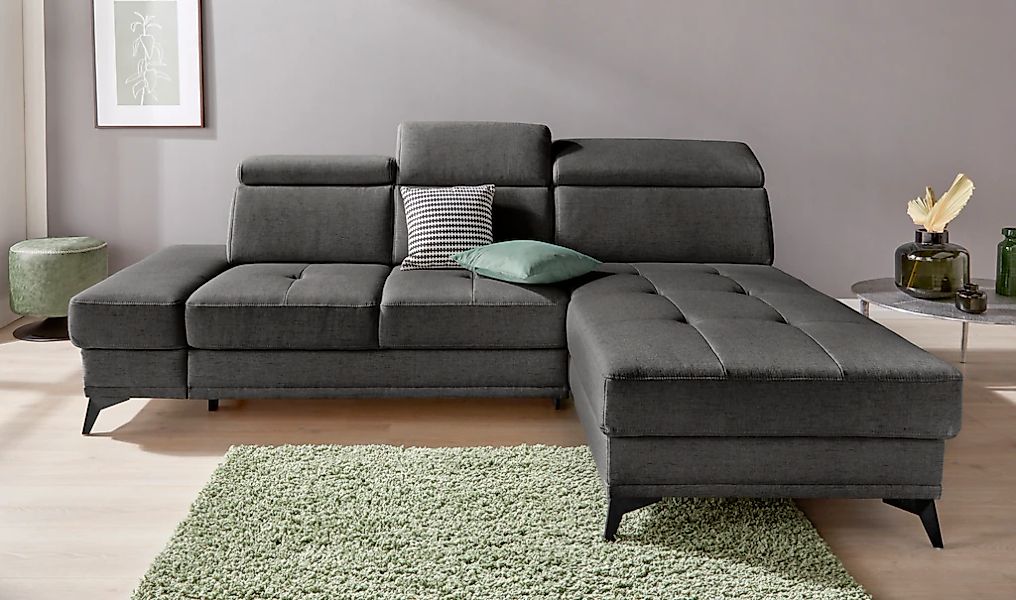 INOSIGN Ecksofa "Cardiz L-Form" inkl.Kopfteilverstellung und Federkern wahl günstig online kaufen