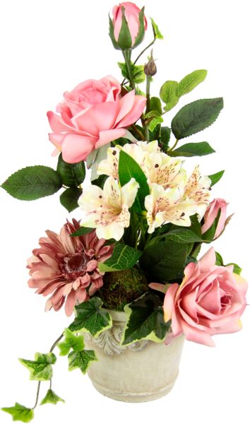 Kunstblume Gesteck aus Rosen, Gerbera und günstig online kaufen