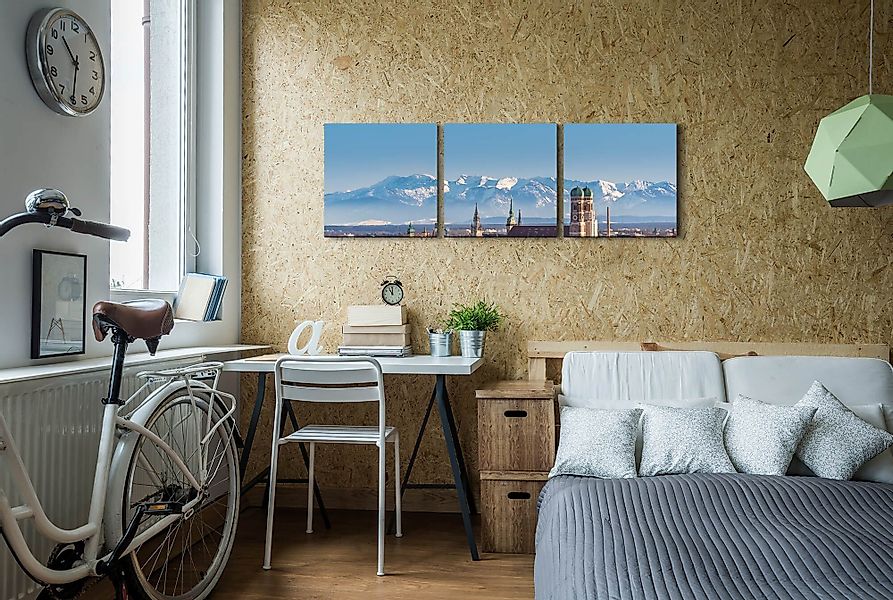 Sinus Art Leinwandbild Panorama von München günstig online kaufen