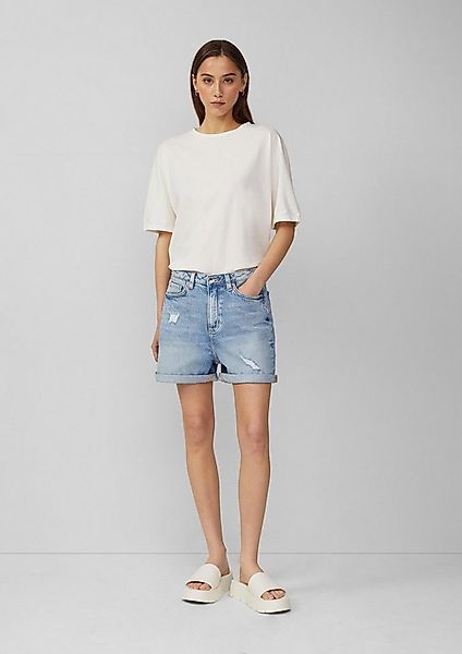 QS Jeansshorts Jeans-Hose MOM FIT Jeans Mom / Relaxed Fit / High Rise günstig online kaufen