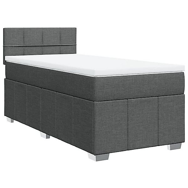 vidaXL Boxspringbett, Boxspringbett mit Matratze Dunkelgrau 80x200 cm Stoff günstig online kaufen