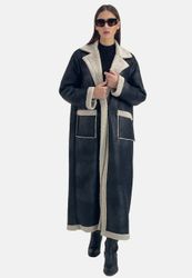 Elara Lederimitatmantel Elara Damen Kunstfellmantel (1-tlg) günstig online kaufen