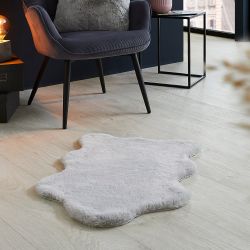 my home Fellteppich "Lugano" fellförmig 30 mm Höhe Kunstfell, Uni Farben, w günstig online kaufen