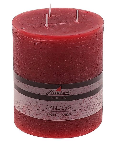 Steinhart Kerzen Rustic-Kerze 3-Docht Stumpenkerze "Raureif" Altrot 140/120 günstig online kaufen