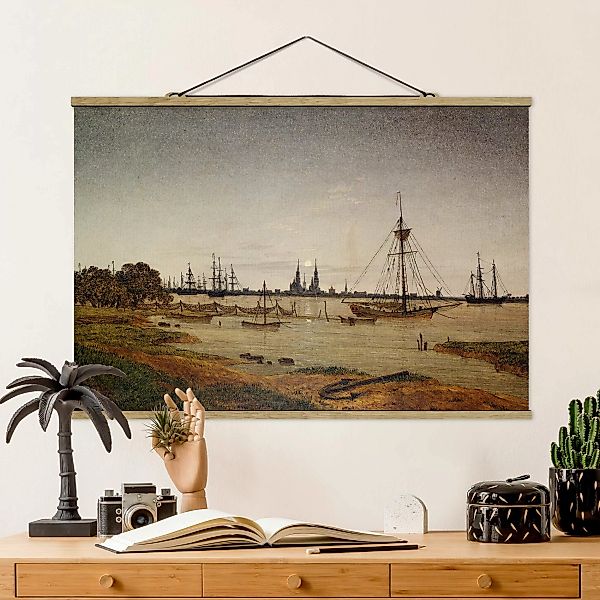 Stoffbild Kunstdruck mit Posterleisten - Querformat Caspar David Friedrich günstig online kaufen