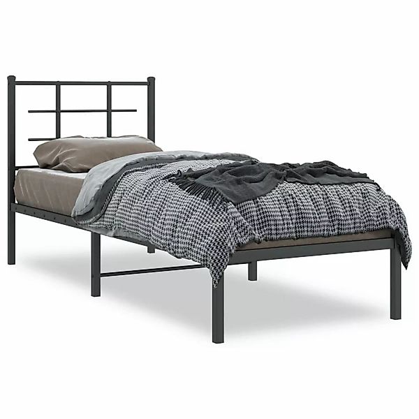 vidaXL Bettgestell mit Kopfteil Metall Schwarz 75x190 cm Modell 61953874 günstig online kaufen