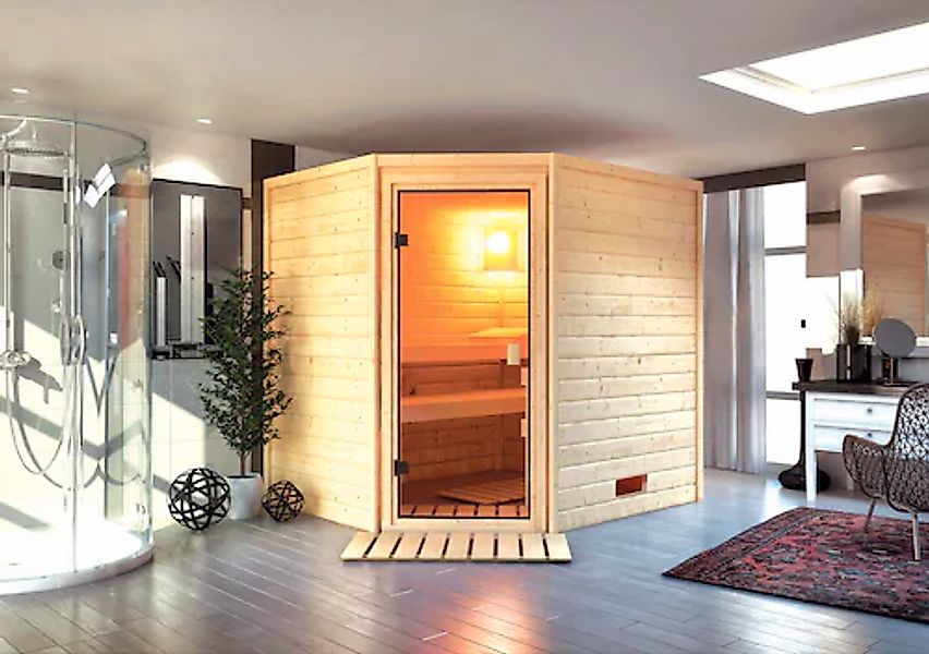 Karibu Sauna »"Trixi" mit bronzierter Tür, naturbelassen« aus hochwertiger günstig online kaufen
