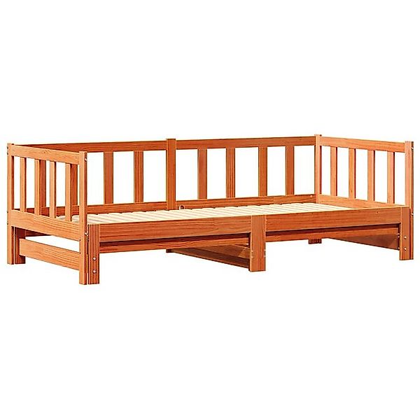 vidaXL Bett Tagesbett Ausziehbar ohne Matratze Wachsbraun 2x(80x200) cm (1- günstig online kaufen