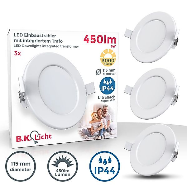 B.K.Licht LED Einbaustrahler Bad Einbauleuchten 9er günstig online kaufen