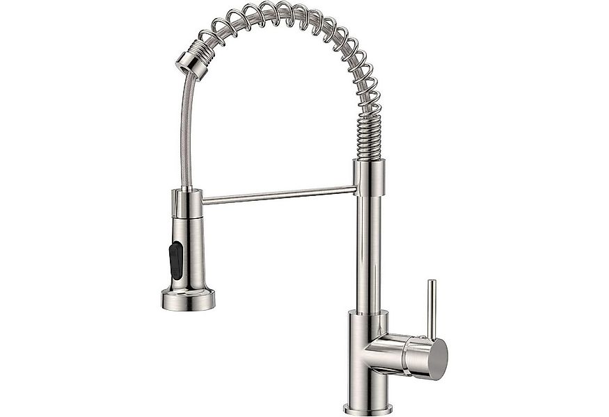 NUODWELL Spültischarmatur Wasserhahn Küche, Hoher Bogen Hochdruck mit Runte günstig online kaufen