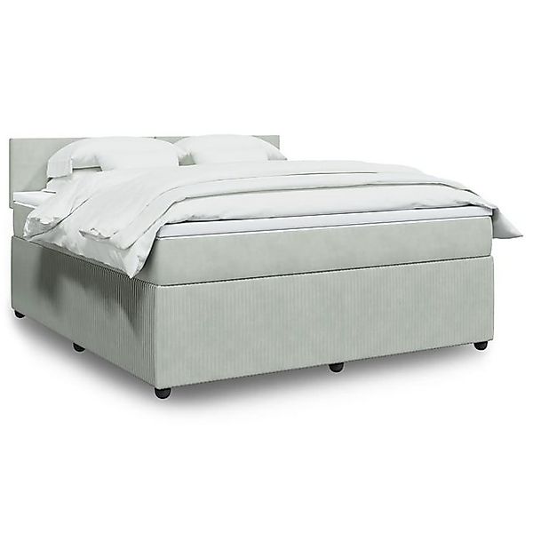 vidaXL Boxspringbett mit Matratze Hellgrau 180x200 cm Samt2108178 günstig online kaufen
