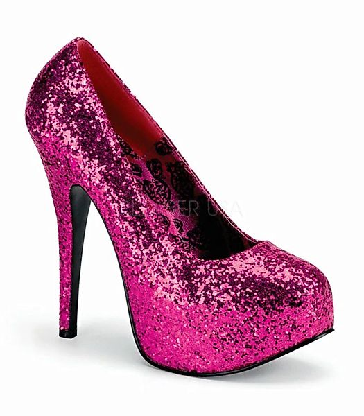 Plateau Pumps TEEZE-06GW - Glitter Hot Pink (Weit) (Schuhgröße: EUR 42) günstig online kaufen