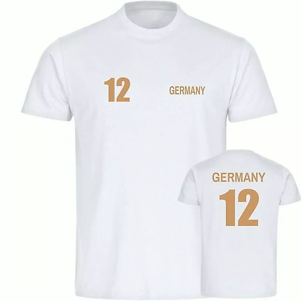 multifanshop T-Shirt Herren Germany - Trikot 12 Gold - Männer günstig online kaufen