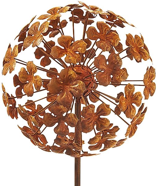 Kobolo Gartenstecker Dekostecker rusty flower ball günstig online kaufen