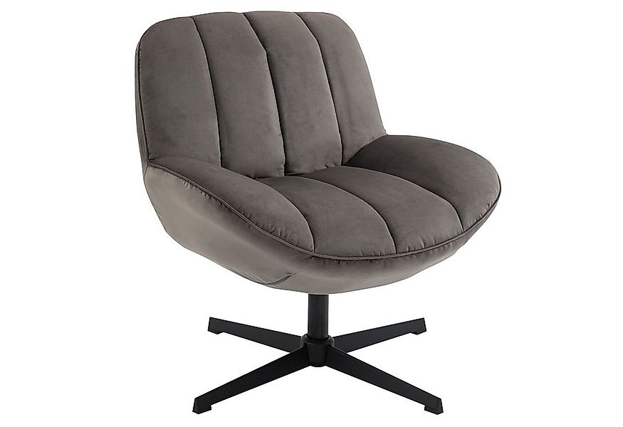 CARO-Möbel Sessel TINOS, Loungesessel drehbarer Polstersessel mit Velour St günstig online kaufen