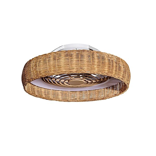 LED-Deckenventilator Kilimanjaro, CCT, Rattan günstig online kaufen