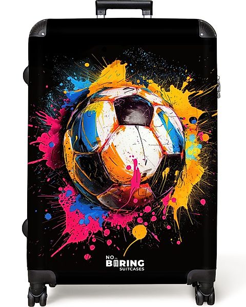 NoBoringSuitcases.com© Hartschalen-Trolley Fußball mit buntem Graffiti günstig online kaufen