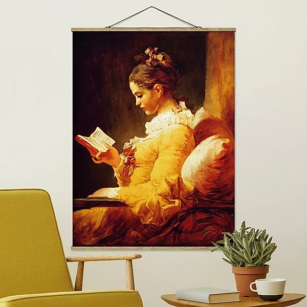 Stoffbild Kunstdruck mit Posterleisten - Hochformat Jean Honoré Fragonard - günstig online kaufen