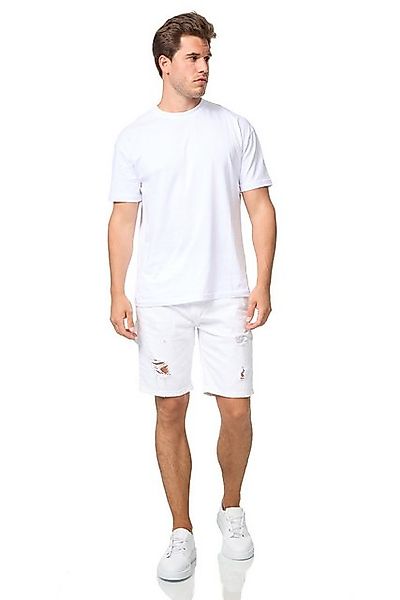Denim House Jeansshorts Herren Capri in weiß im Destroyed Look Weiß W38 günstig online kaufen