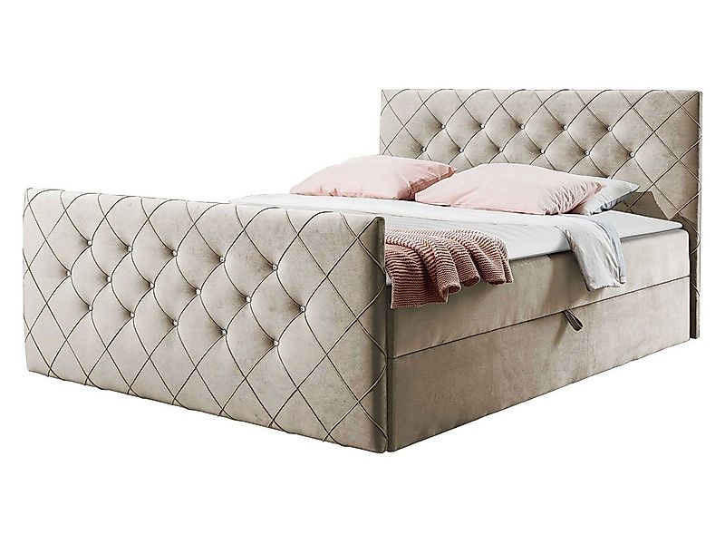MIRJAN24 Boxspringbett Malaga (Polsterkopfteil, Fußteil, Matratze günstig online kaufen
