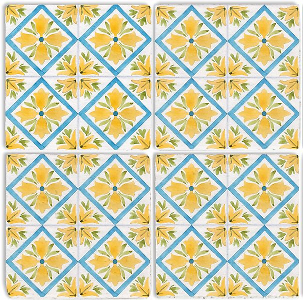 queence Getränkeuntersetzer "Gelbe Mosaik Fliesen Steine" Mosaik Set Topfun günstig online kaufen