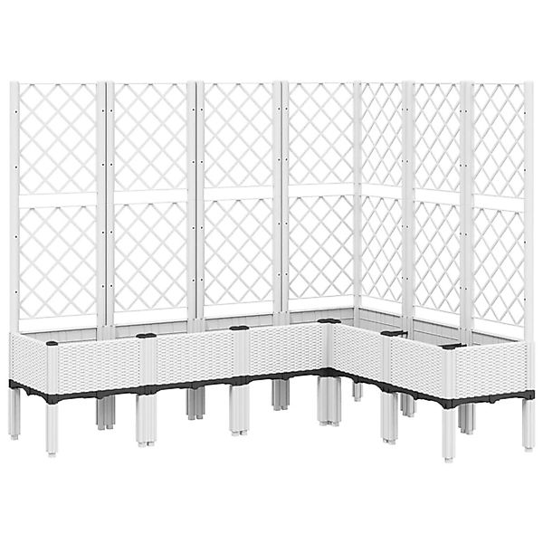 vidaXL Pflanzkübel mit Rankgitter Weiß 160x120x142 cm PP 367939 günstig online kaufen