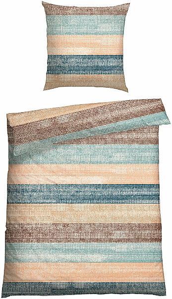 Schiesser Bettwäsche "Emilia aus weicher Baumwolle und texturierten Streife günstig online kaufen