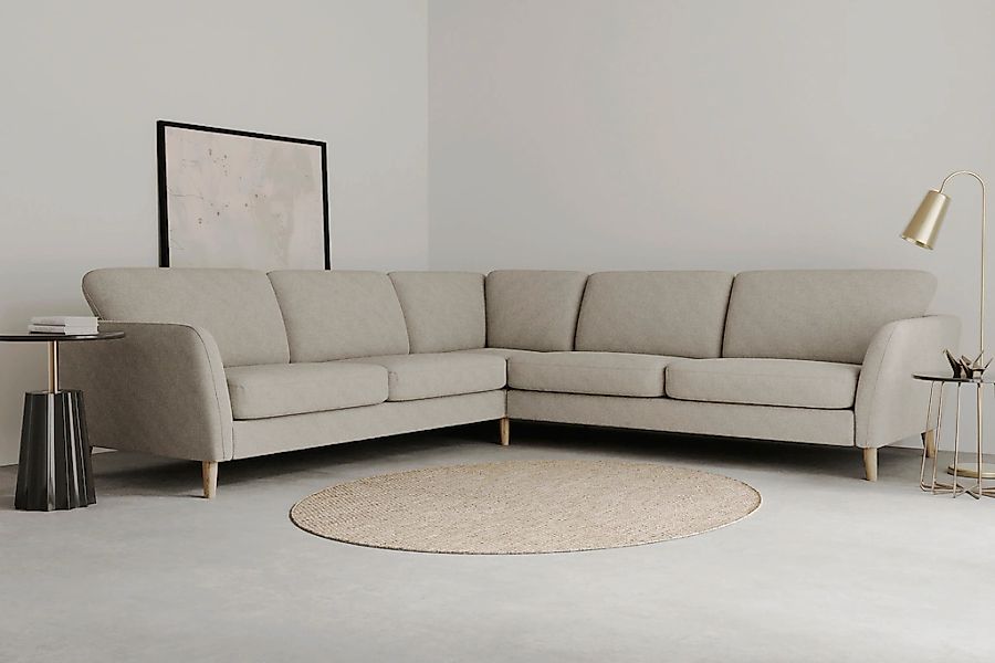 Home affaire Ecksofa "MARSEILLE 278/278 cm, L-Form, Webstoff, Flachgewebe, günstig online kaufen