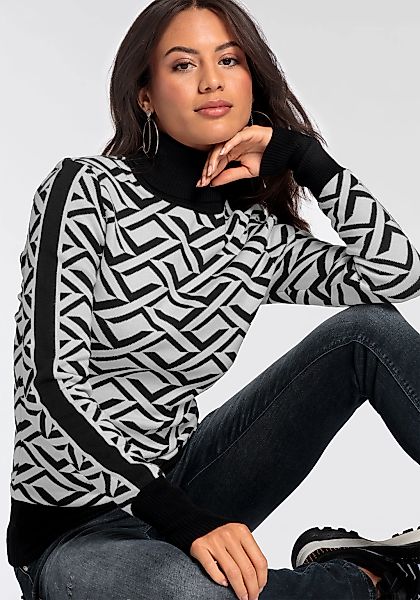 Melrose Rollkragenpullover mit Jacquard-Muster günstig online kaufen