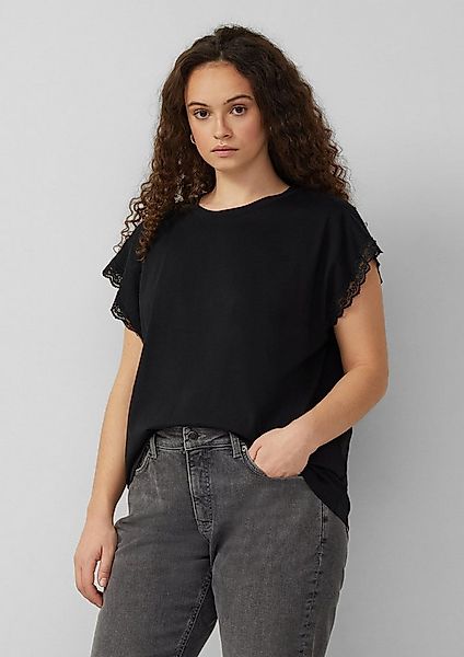 QS Sweatshirt T-Shirt Shirt mit Spitze günstig online kaufen