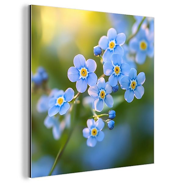 MuchoWow Metallbild Blumen - Blau - günstig online kaufen