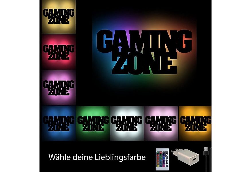 Namofactur LED Dekolicht Gaming Zone - Gamer Licht Wanddeko mit RGB Farbwec günstig online kaufen