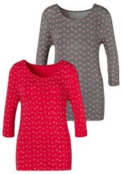LASCANA 3/4-Arm-Shirt "mit kleinem Cut-Out am Ärmelsaum" 2er-Pack, aus weic günstig online kaufen