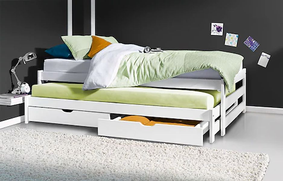Lüttenhütt Funktionsbett ""TORGNY " mit 2 Schubladen" mit zwei Schlafplätze günstig online kaufen