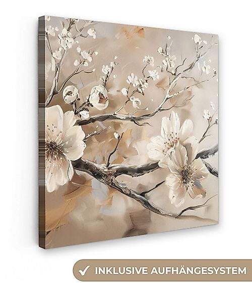 OneMillionCanvasses® Leinwandbild Blumen - Natur - Weiß - Blüte - Abstrakt, günstig online kaufen