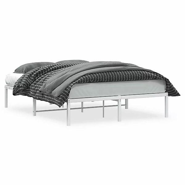 vidaXL Bettgestell Metall Weiß 135x190 cm Modell 11930010 günstig online kaufen