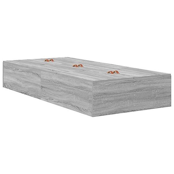 vidaXL Bett Bettgestell mit Stauraum Grau Sonoma 75x190 cm (1-tlg) günstig online kaufen