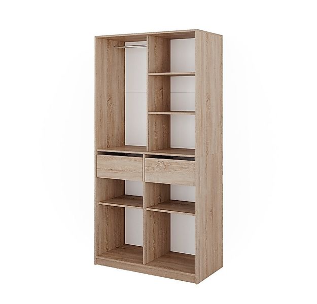 Vicco Kleiderschrank Elmo, Sonoma, 100 x 200 cm mit 2 Schubladen günstig online kaufen