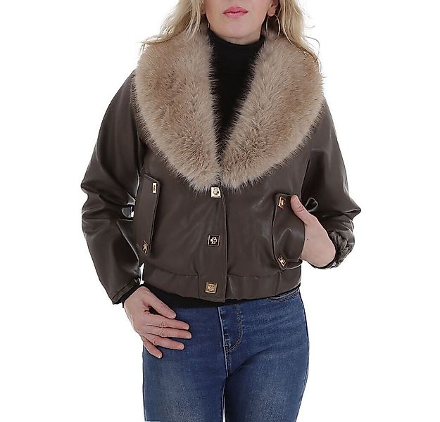 Ital-Design Lederimitatjacke Damen Jacke mit Kunstfellkragen – Eleganz für günstig online kaufen