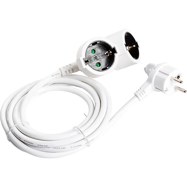 Verlängerungsleitung Schutzkontakt 2-fach Weiß 3 m günstig online kaufen