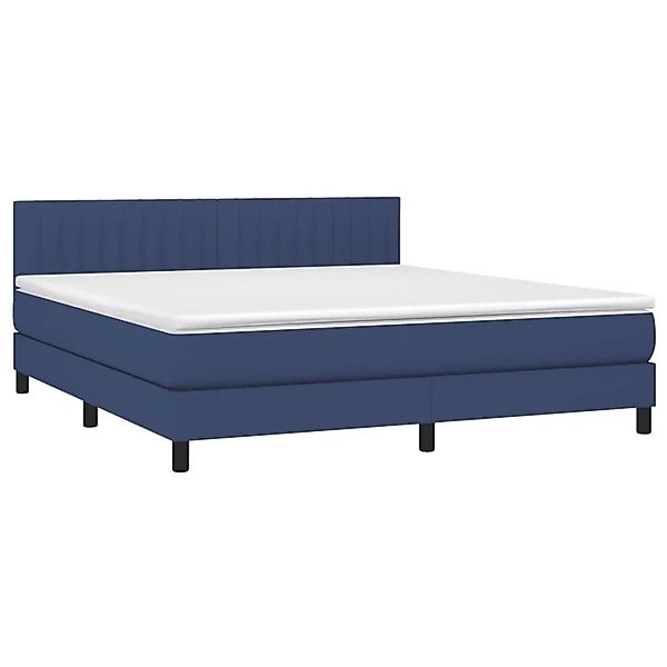 vidaXL Boxspringbett mit Matratze & LED Blau 180x200 cm Stoff 3133339 günstig online kaufen