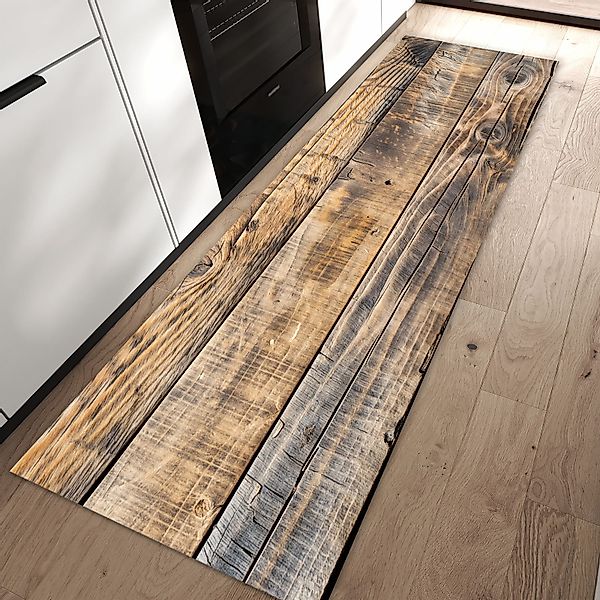 Primedeco Teppich Küchenteppich Sanfte Holzmaserung PVC günstig online kaufen