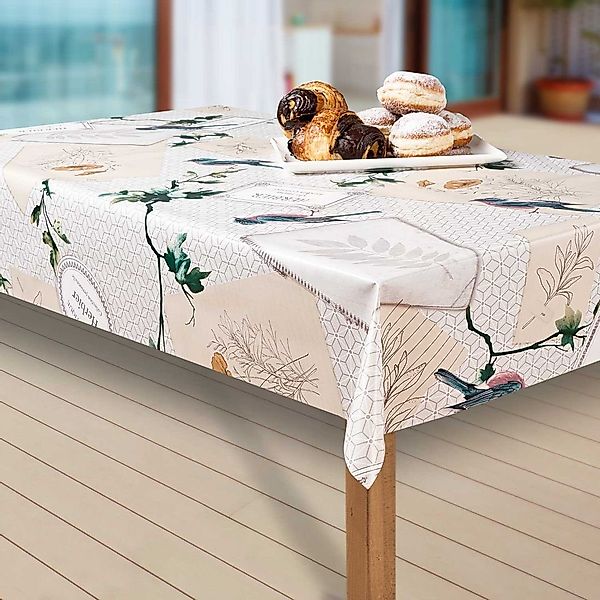 laro Tischdecke Wachstuch-Tischdecken Abwaschbar Vogel. Blumen. günstig online kaufen