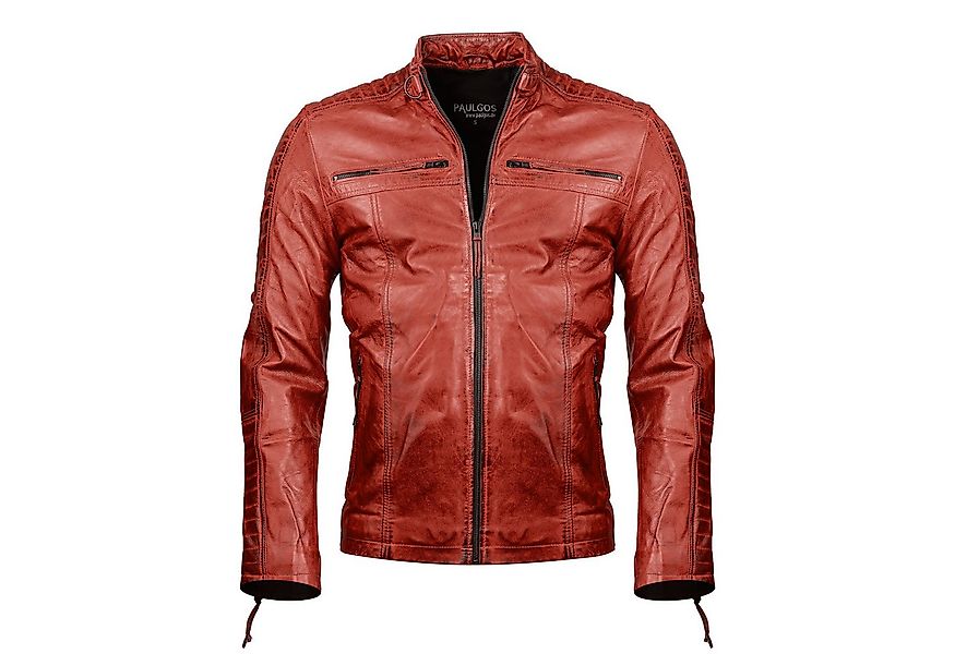 PAULGOS Lederjacke Herren Jacke Übergangsjacke Biker Look 100% Echtleder D1 günstig online kaufen