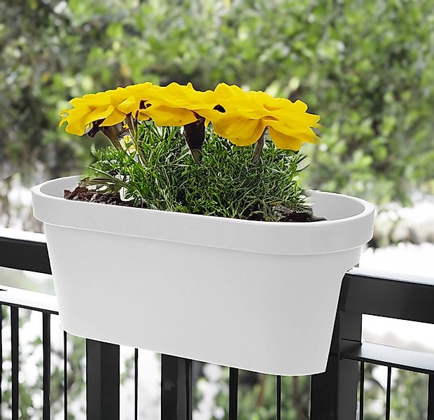 Spetebo Balkonkasten Balkon Blumentopf oval 60 günstig online kaufen