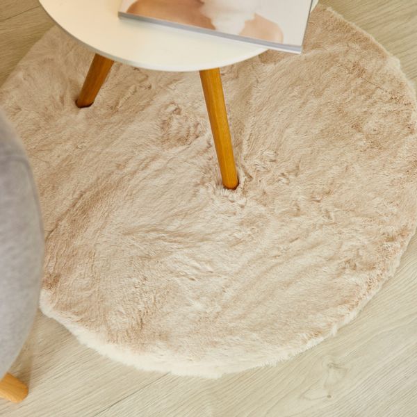 my home Hochflor-Teppich "Lugano" rund 30 mm Höhe Kunstfell, Uni Farben, se günstig online kaufen